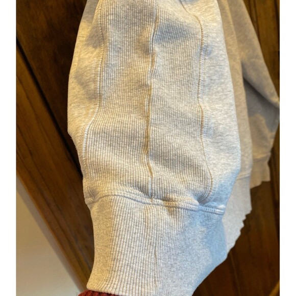 Champion Hoodie Womens Size Medium Gray Oversized Distressed Purple Hearts - Picture 6 of 12